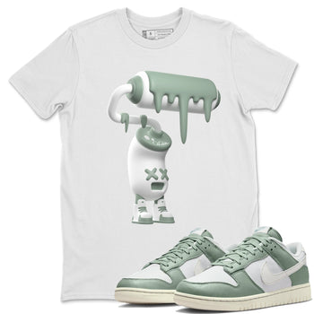 Dunk Mica Green Sneaker Match Tees 3D Paint Roller Sneaker Tees Dunk Low Mica Green Sneaker Release Tees Unisex Shirts White 1