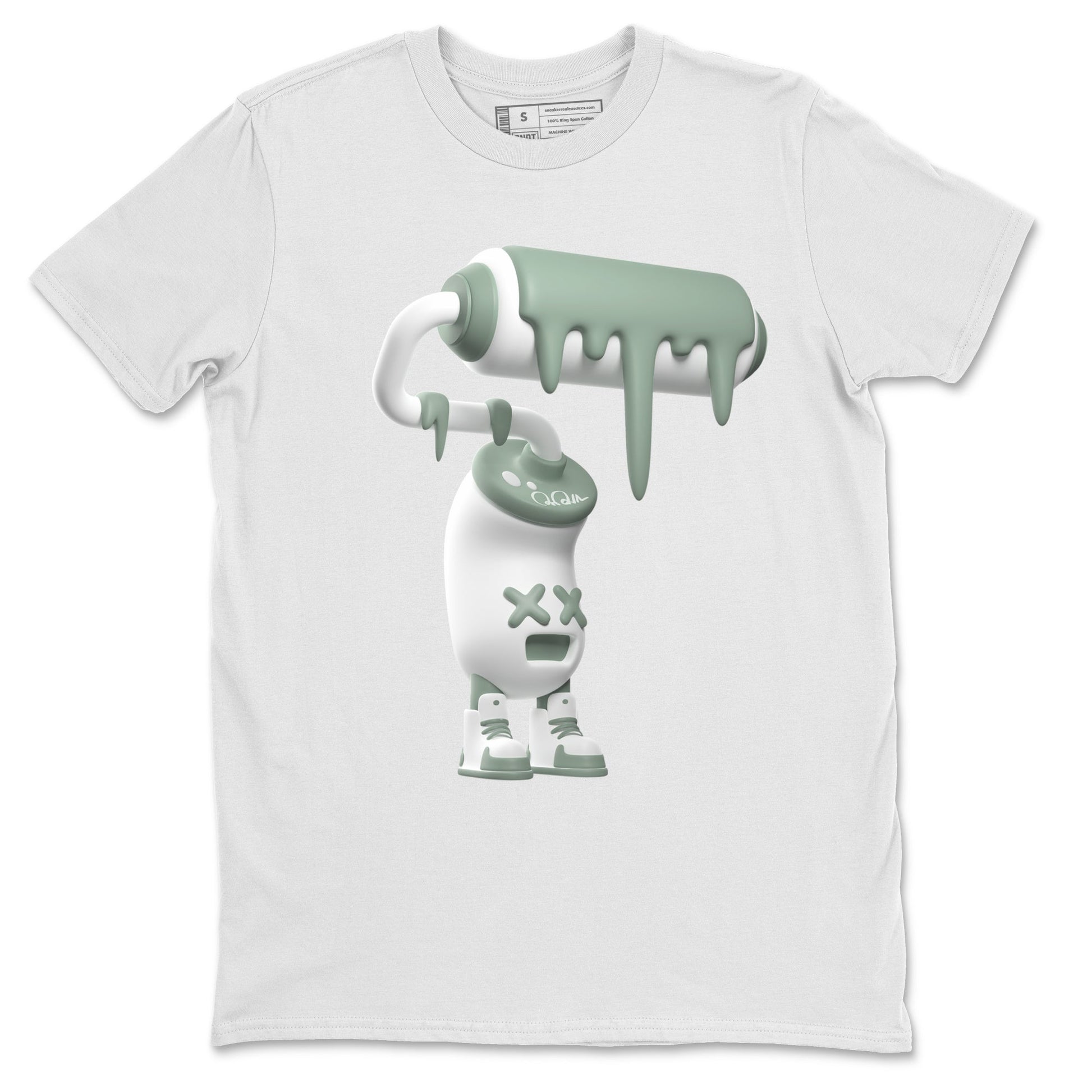 Dunk Mica Green Sneaker Match Tees 3D Paint Roller Sneaker Tees Dunk Low Mica Green Sneaker Release Tees Unisex Shirts White 2