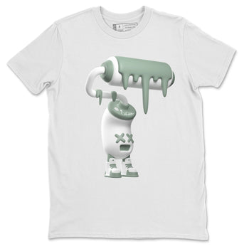 Dunk Mica Green Sneaker Match Tees 3D Paint Roller Sneaker Tees Dunk Low Mica Green Sneaker Release Tees Unisex Shirts White 2