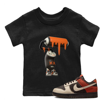 Dunk Red Panda shirt to match jordans 3D Paint Roller sneaker tees Nike Dunk LowRed Panda SNRT Sneaker Release Tees Baby Toddler Black 1 T-Shirt