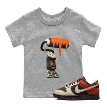 Dunk Red Panda shirt to match jordans 3D Paint Roller sneaker tees Nike Dunk LowRed Panda SNRT Sneaker Release Tees Baby Toddler Heather Grey 1 T-Shirt