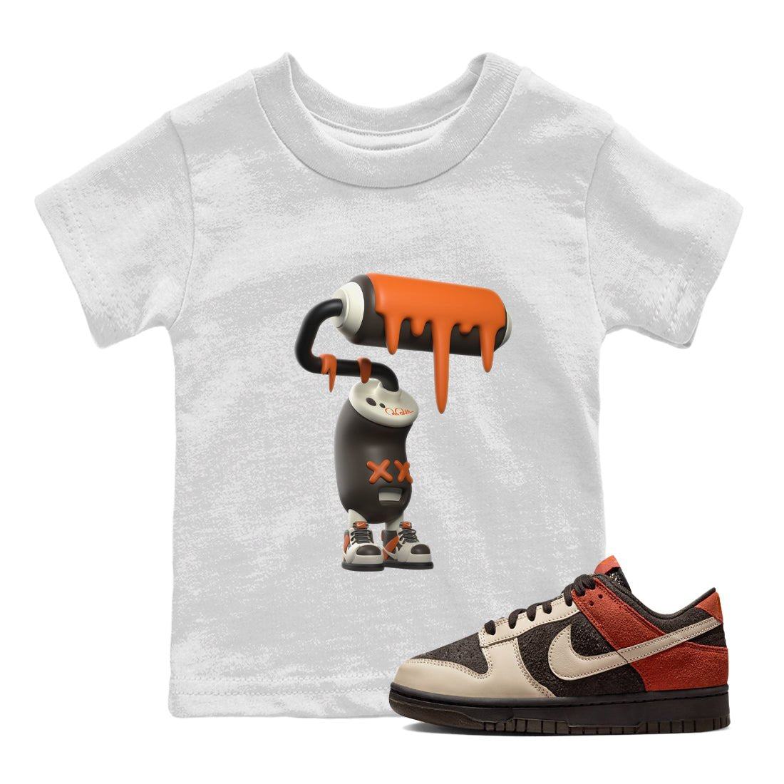 Dunk Red Panda shirt to match jordans 3D Paint Roller sneaker tees Nike Dunk LowRed Panda SNRT Sneaker Release Tees Baby Toddler White 1 T-Shirt