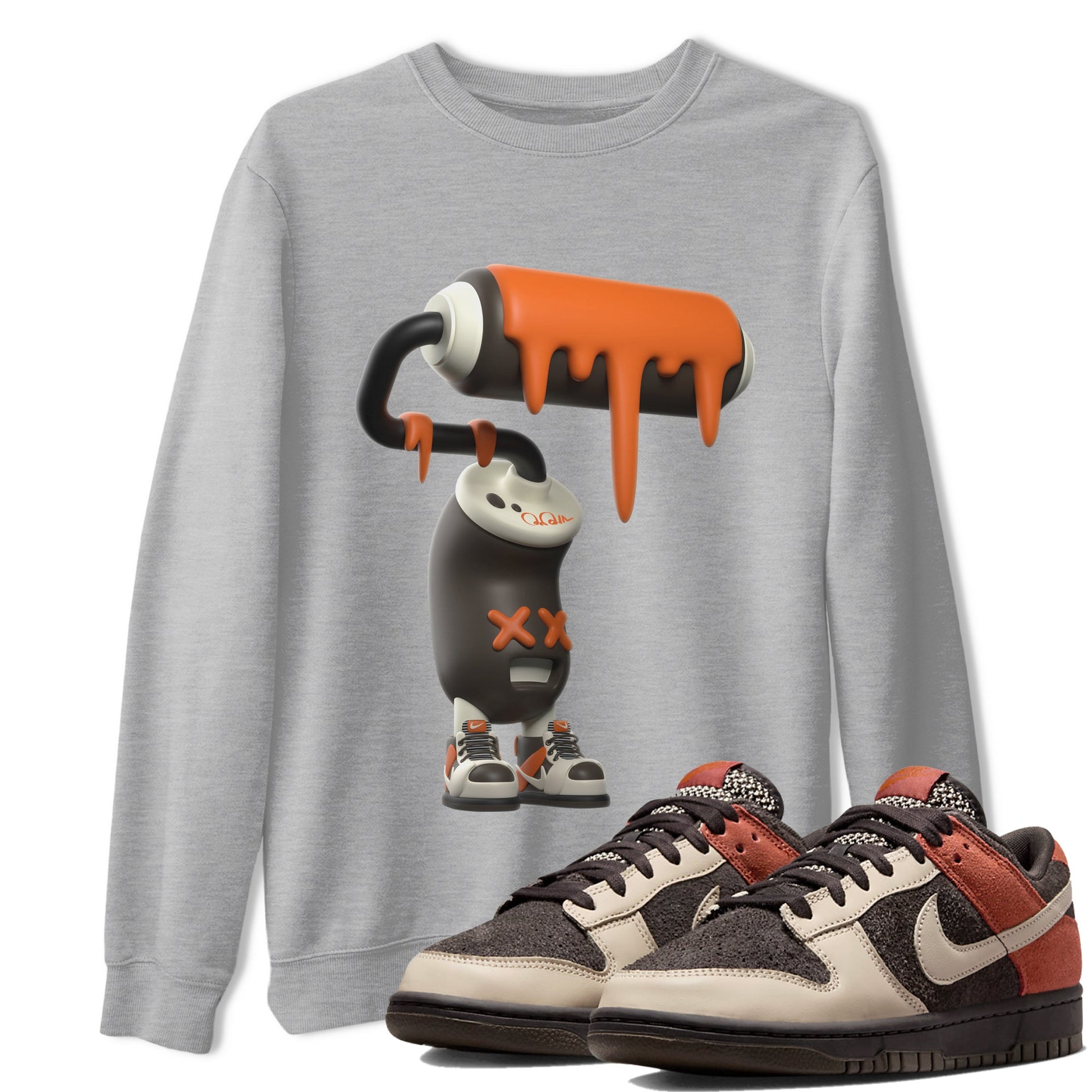 Dunk Red Panda shirt to match jordans 3D Paint Roller sneaker tees Nike Dunk LowRed Panda SNRT Sneaker Release Tees Unisex Heather Grey 1 T-Shirt