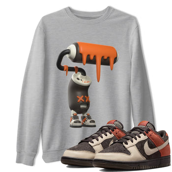 Dunk Red Panda shirt to match jordans 3D Paint Roller sneaker tees Nike Dunk LowRed Panda SNRT Sneaker Release Tees Unisex Heather Grey 1 T-Shirt
