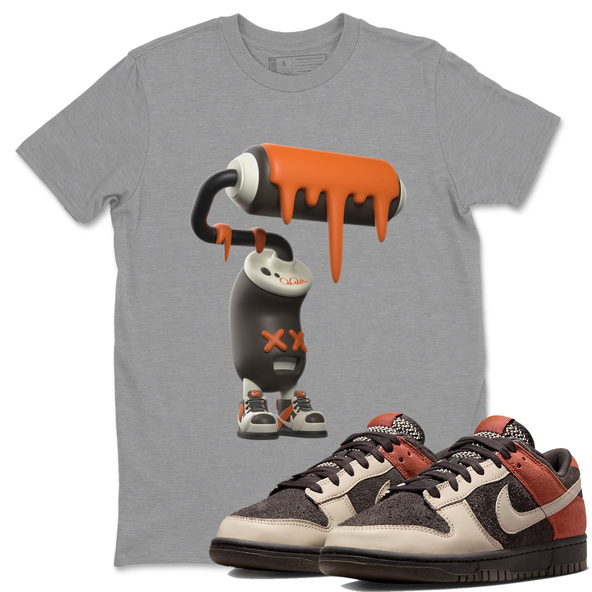 Dunk Red Panda shirt to match jordans 3D Paint Roller sneaker tees Nike Dunk LowRed Panda SNRT Sneaker Release Tees Unisex Heather Grey 1 T-Shirt