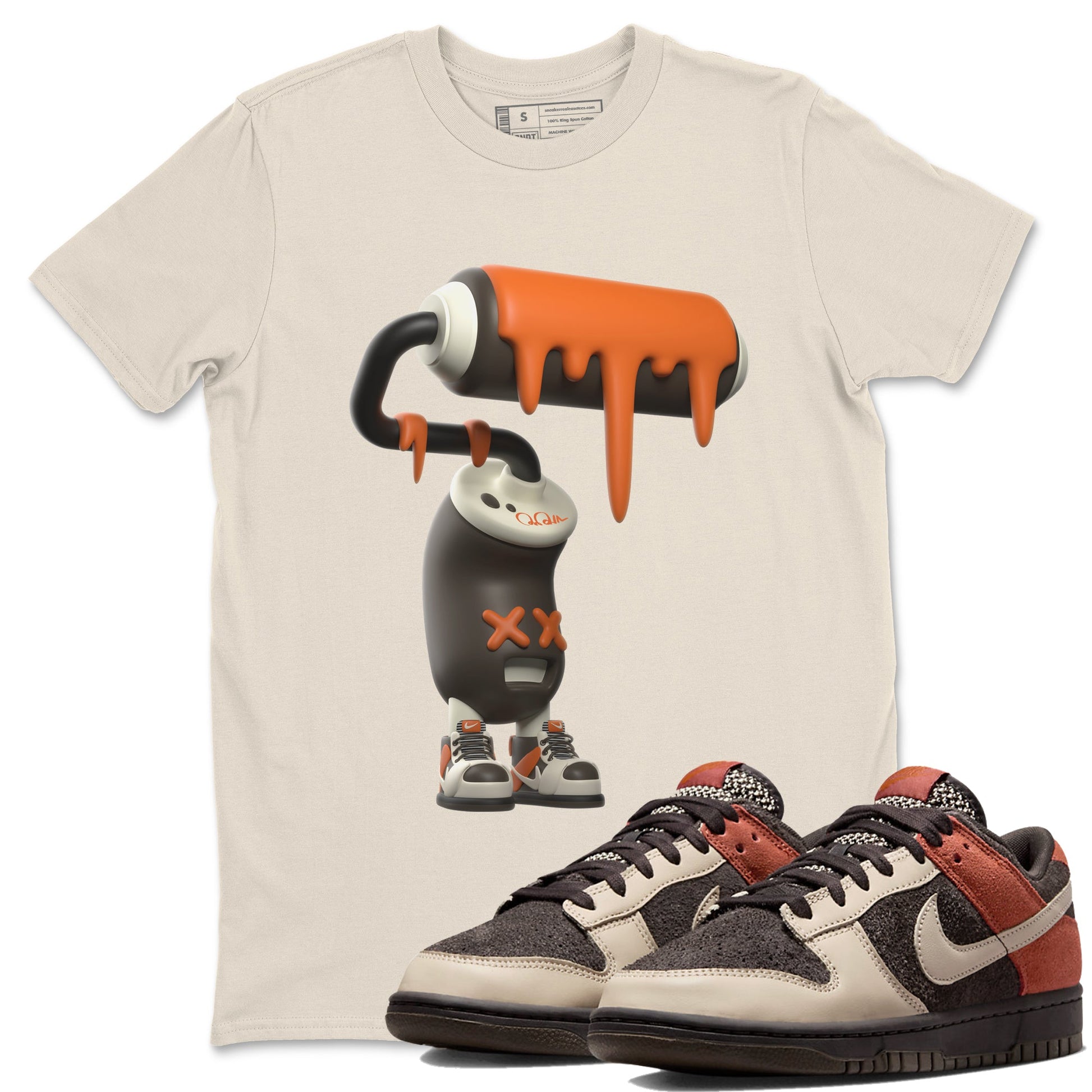 Dunk Red Panda shirt to match jordans 3D Paint Roller sneaker tees Nike Dunk LowRed Panda SNRT Sneaker Release Tees Unisex Natural 1 T-Shirt
