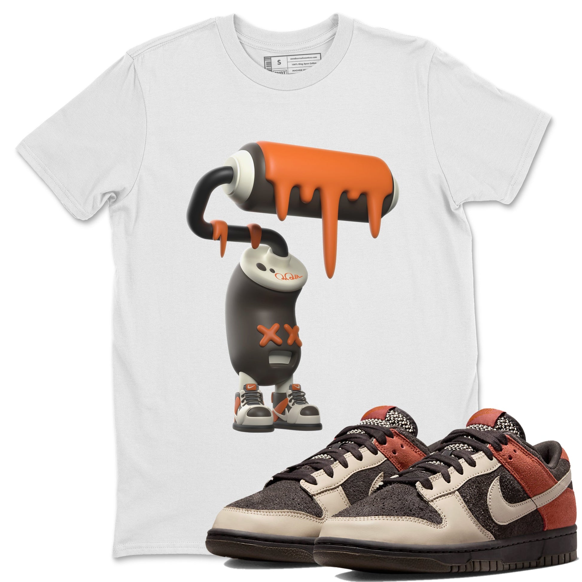 Dunk Red Panda shirt to match jordans 3D Paint Roller sneaker tees Nike Dunk LowRed Panda SNRT Sneaker Release Tees Unisex White 1 T-Shirt