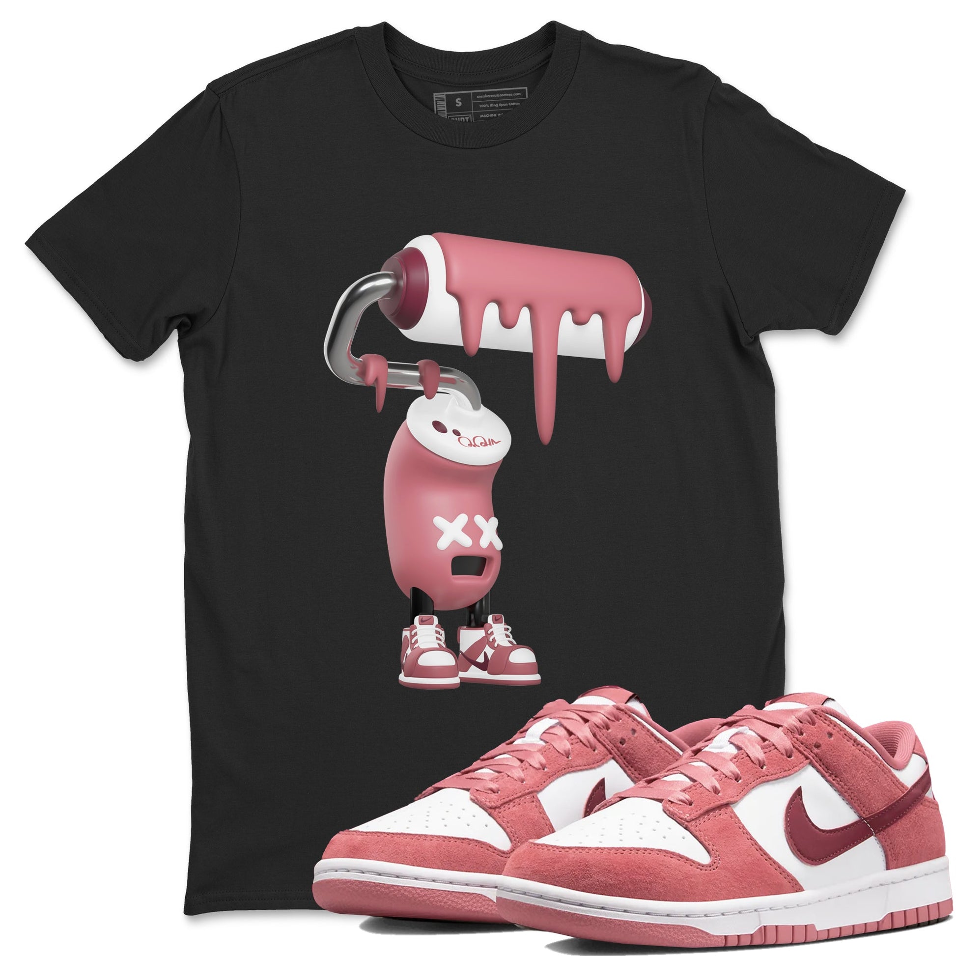 Dunk Valentines Day 2024 shirt to match jordans 3D Paint Roller sneaker tees Dunk Happy Valentines Day 2024 SNRT Sneaker Release Tees Unisex Black 1 T-Shirt