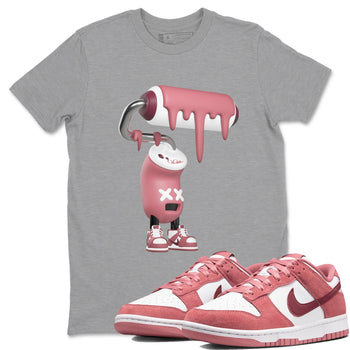 Dunk Valentines Day 2024 shirt to match jordans 3D Paint Roller sneaker tees Dunk Happy Valentines Day 2024 SNRT Sneaker Release Tees Unisex Heather Grey 1 T-Shirt