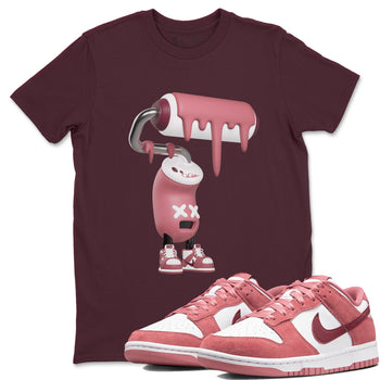 Dunk Valentines Day 2024 shirt to match jordans 3D Paint Roller sneaker tees Dunk Happy Valentines Day 2024 SNRT Sneaker Release Tees Unisex Maroon 1 T-Shirt
