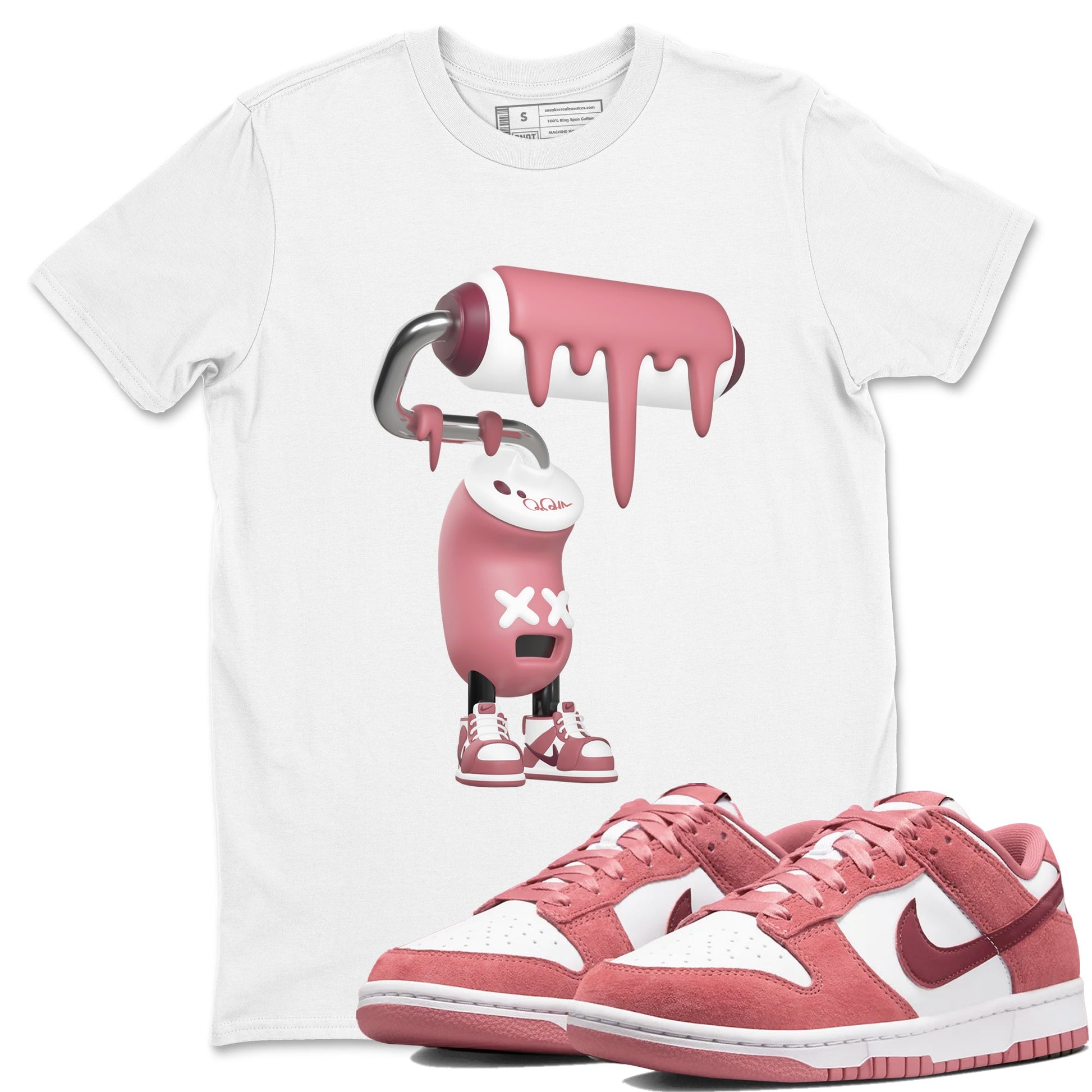 Dunk Valentines Day 2024 shirt to match jordans 3D Paint Roller sneaker tees Dunk Happy Valentines Day 2024 SNRT Sneaker Release Tees Unisex White 1 T-Shirt