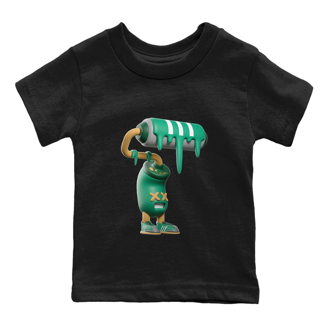 Samba Collegiate Green Gum shirt to match jordans 3D Paint Roller sneaker tees Adidas Green Gum SNRT Sneaker Release Tees Baby Toddler Black 2 T-Shirt