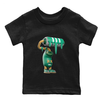 Samba Collegiate Green Gum shirt to match jordans 3D Paint Roller sneaker tees Adidas Green Gum SNRT Sneaker Release Tees Baby Toddler Black 2 T-Shirt
