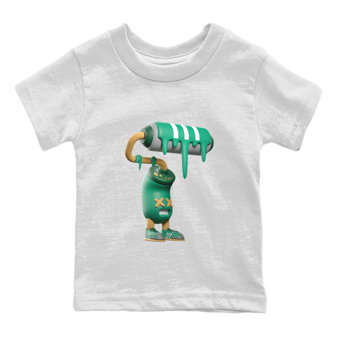 Samba Collegiate Green Gum shirt to match jordans 3D Paint Roller sneaker tees Adidas Green Gum SNRT Sneaker Release Tees Baby Toddler White 2 T-Shirt