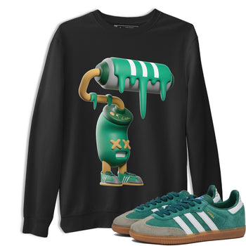 Samba Collegiate Green Gum shirt to match jordans 3D Paint Roller sneaker tees Adidas Green Gum SNRT Sneaker Release Tees Unisex Black 1 T-Shirt