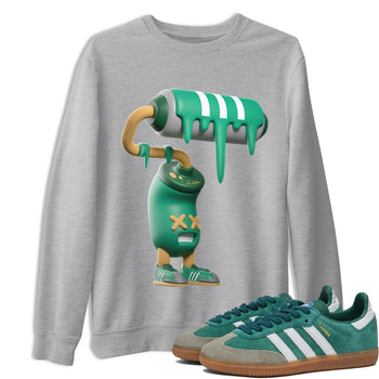 Samba Collegiate Green Gum shirt to match jordans 3D Paint Roller sneaker tees Adidas Green Gum SNRT Sneaker Release Tees Unisex Heather Grey 1 T-Shirt