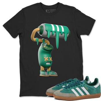 Samba Collegiate Green Gum shirt to match jordans 3D Paint Roller sneaker tees Adidas Green Gum SNRT Sneaker Release Tees Unisex Black 1 T-Shirt
