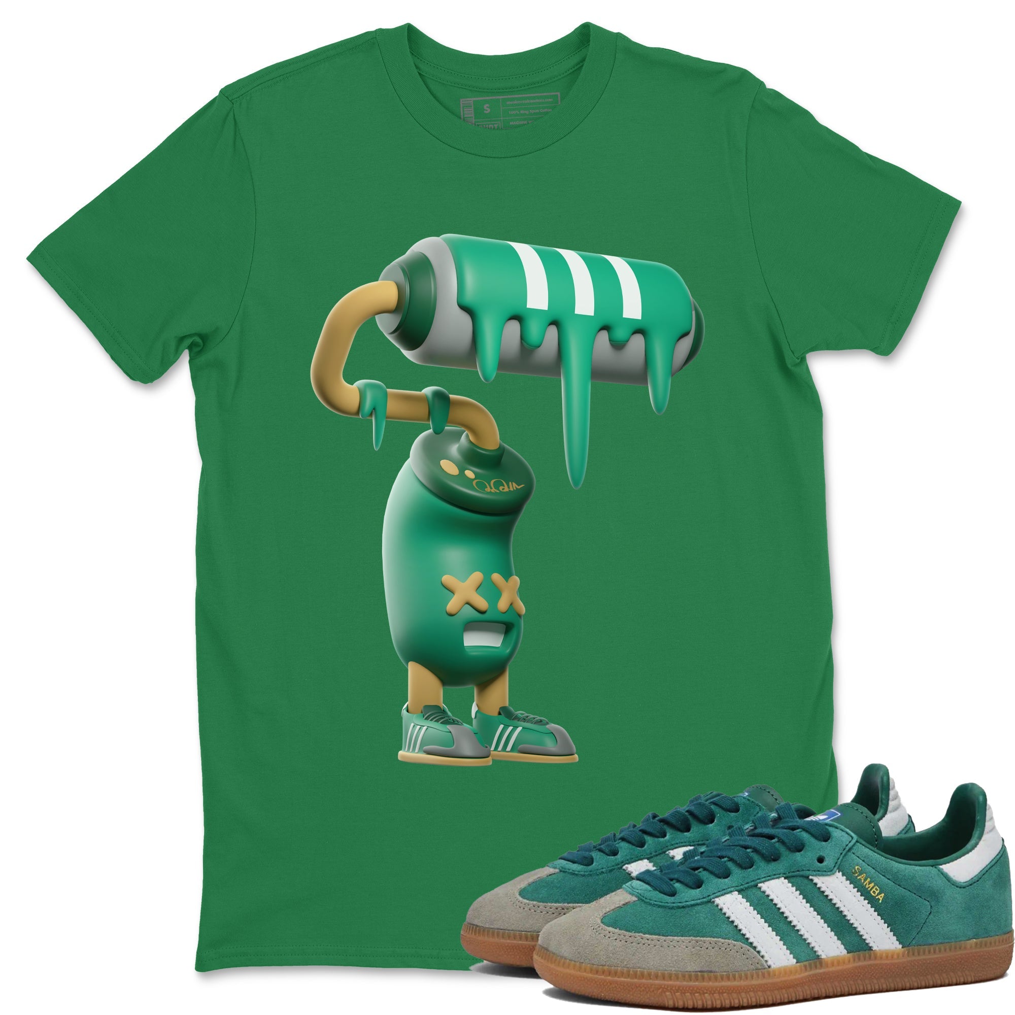 Samba Collegiate Green Gum shirt to match jordans 3D Paint Roller sneaker tees Adidas Green Gum SNRT Sneaker Release Tees Unisex Kelly Green 1 T-Shirt