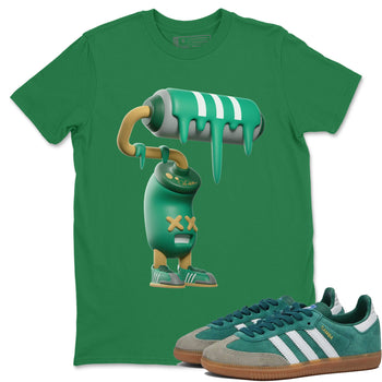 Samba Collegiate Green Gum shirt to match jordans 3D Paint Roller sneaker tees Adidas Green Gum SNRT Sneaker Release Tees Unisex Kelly Green 1 T-Shirt