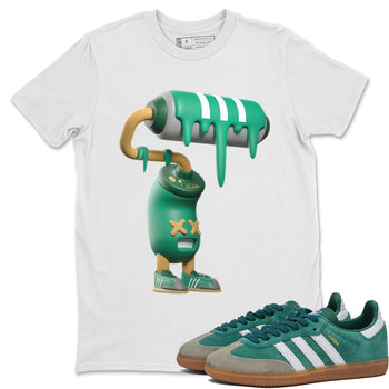 Samba Collegiate Green Gum shirt to match jordans 3D Paint Roller sneaker tees Adidas Green Gum SNRT Sneaker Release Tees Unisex White 1 T-Shirt