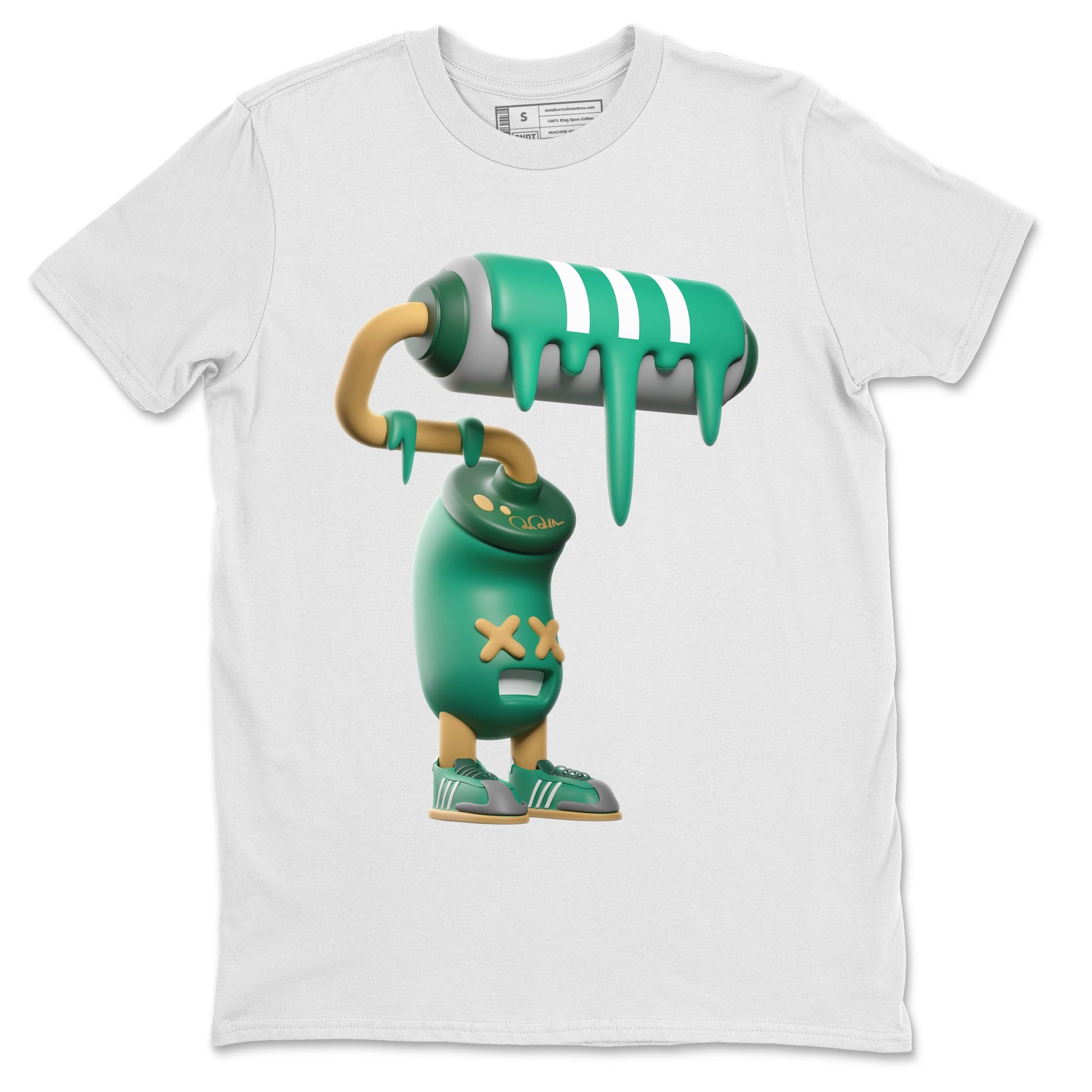 Samba Collegiate Green Gum shirt to match jordans 3D Paint Roller sneaker tees Adidas Green Gum SNRT Sneaker Release Tees Unisex White 2 T-Shirt