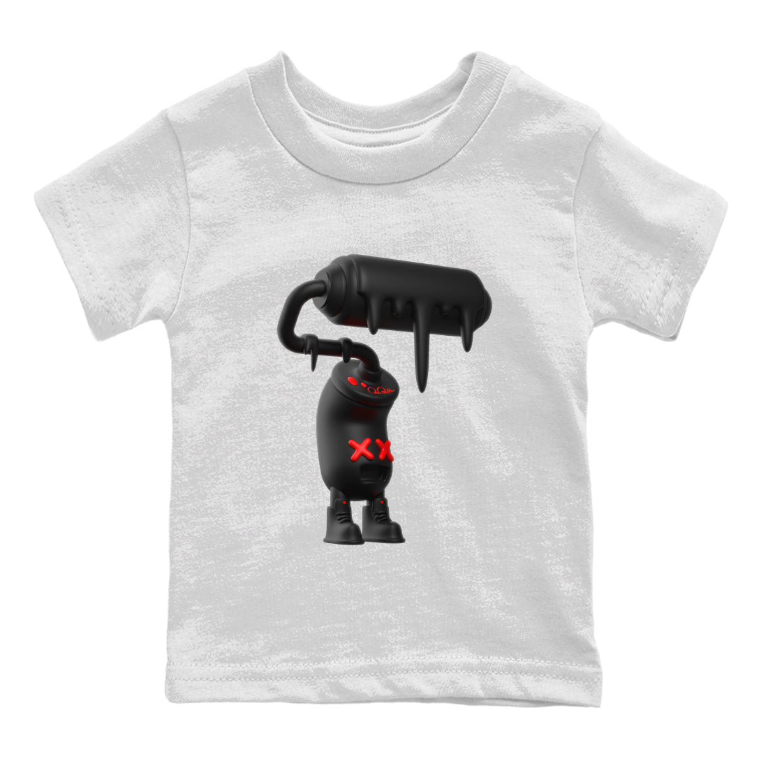 Yeezy 350 Bred shirt to match jordans 3D Paint Roller sneaker tees Adidas Yeezy Boost V2 350 Bred SNRT Sneaker Release Tees Baby Toddler White 2 T-Shirt