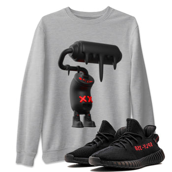 Yeezy 350 Bred shirt to match jordans 3D Paint Roller sneaker tees Adidas Yeezy Boost V2 350 Bred SNRT Sneaker Release Tees Unisex Heather Grey 1 T-Shirt