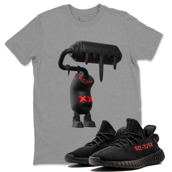 Yeezy 350 Bred shirt to match jordans 3D Paint Roller sneaker tees Adidas Yeezy Boost V2 350 Bred SNRT Sneaker Release Tees Unisex Heather Grey 1 T-Shirt