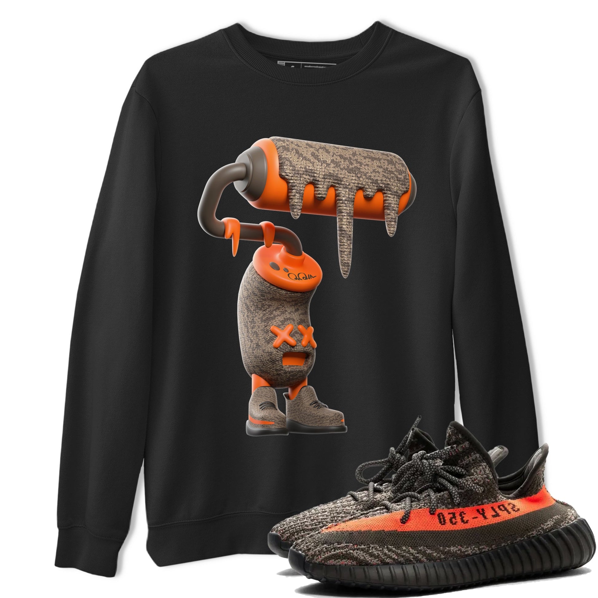 Yeezy 350 Carbon Beluga shirt to match jordans 3D Paint Roller sneaker tees Adidas Yeezy Boost 350 Carbon Beluga SNRT Sneaker Release Tees Unisex Black 1 T-Shirt