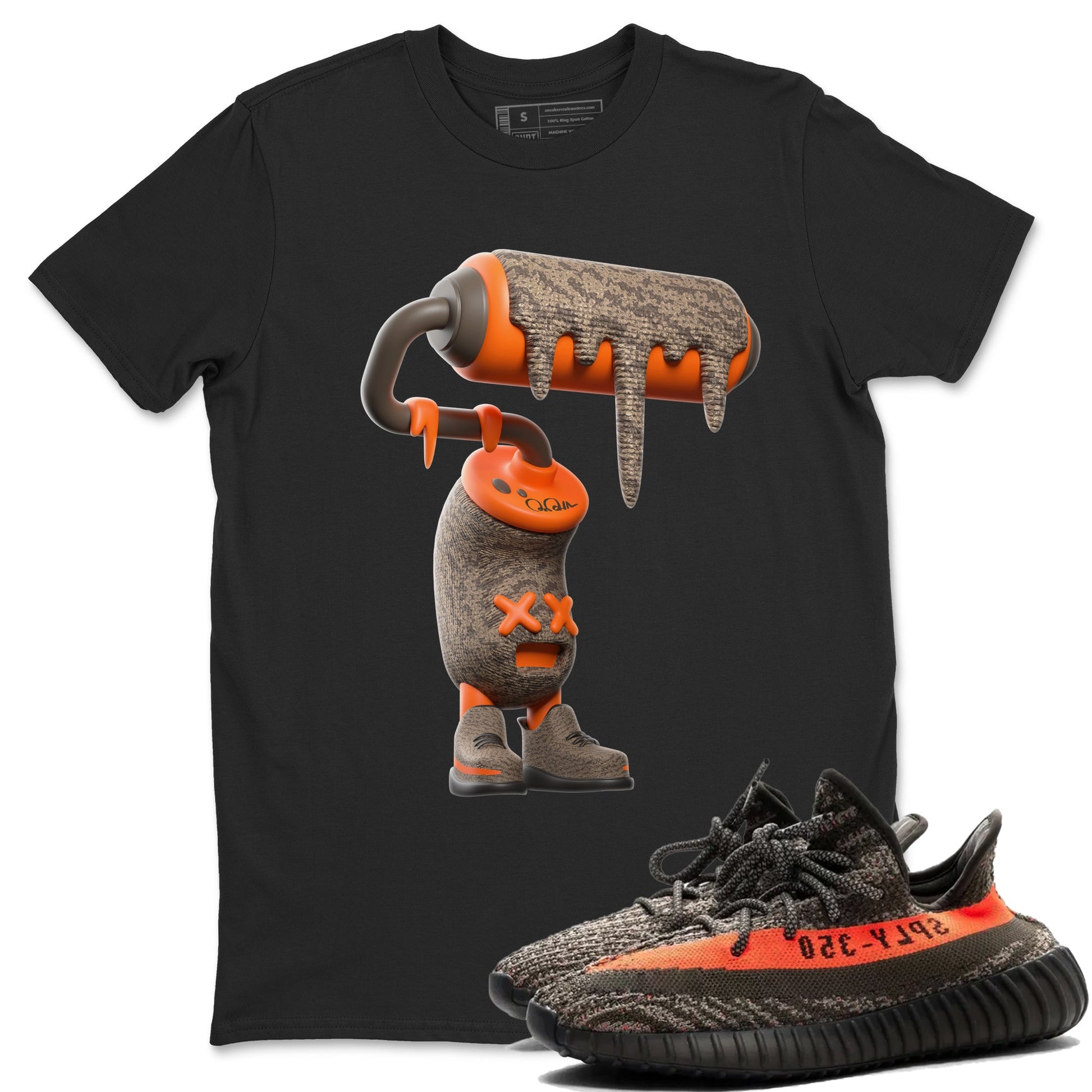 Yeezy 350 Carbon Beluga shirt to match jordans 3D Paint Roller sneaker tees Adidas Yeezy Boost 350 Carbon Beluga SNRT Sneaker Release Tees Unisex Black 1 T-Shirt