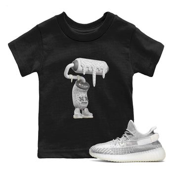 Yeezy 350 Static shirt to match jordans 3D Paint Roller sneaker tees Adidas Yeezy 350 Static SNRT Sneaker Release Tees Baby Toddler Black 1 T-Shirt