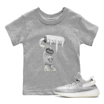 Yeezy 350 Static shirt to match jordans 3D Paint Roller sneaker tees Adidas Yeezy 350 Static SNRT Sneaker Release Tees Baby Toddler Heather Grey 1 T-Shirt