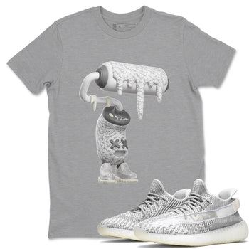 Yeezy 350 Static shirt to match jordans 3D Paint Roller sneaker tees Adidas Yeezy 350 Static SNRT Sneaker Release Tees Unisex Heather Grey 1 T-Shirt