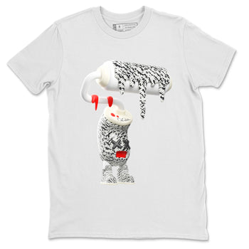 Yeezy 350 Zebra Sneaker Match Tees 3D Paint Roller Sneaker Tees Yeezy Boost 350 V2 Zebra Sneaker Release Tees Unisex Shirts White 2