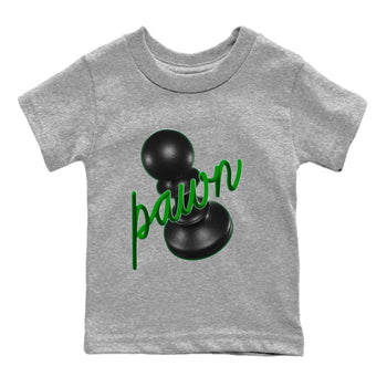 Air Jordan 1 Celtics Sneaker Match Tees 3D Pawn Sneaker Tees AJ1 High OG Lucky Green Sneaker Release Tees Kids Shirts Heather Grey 2