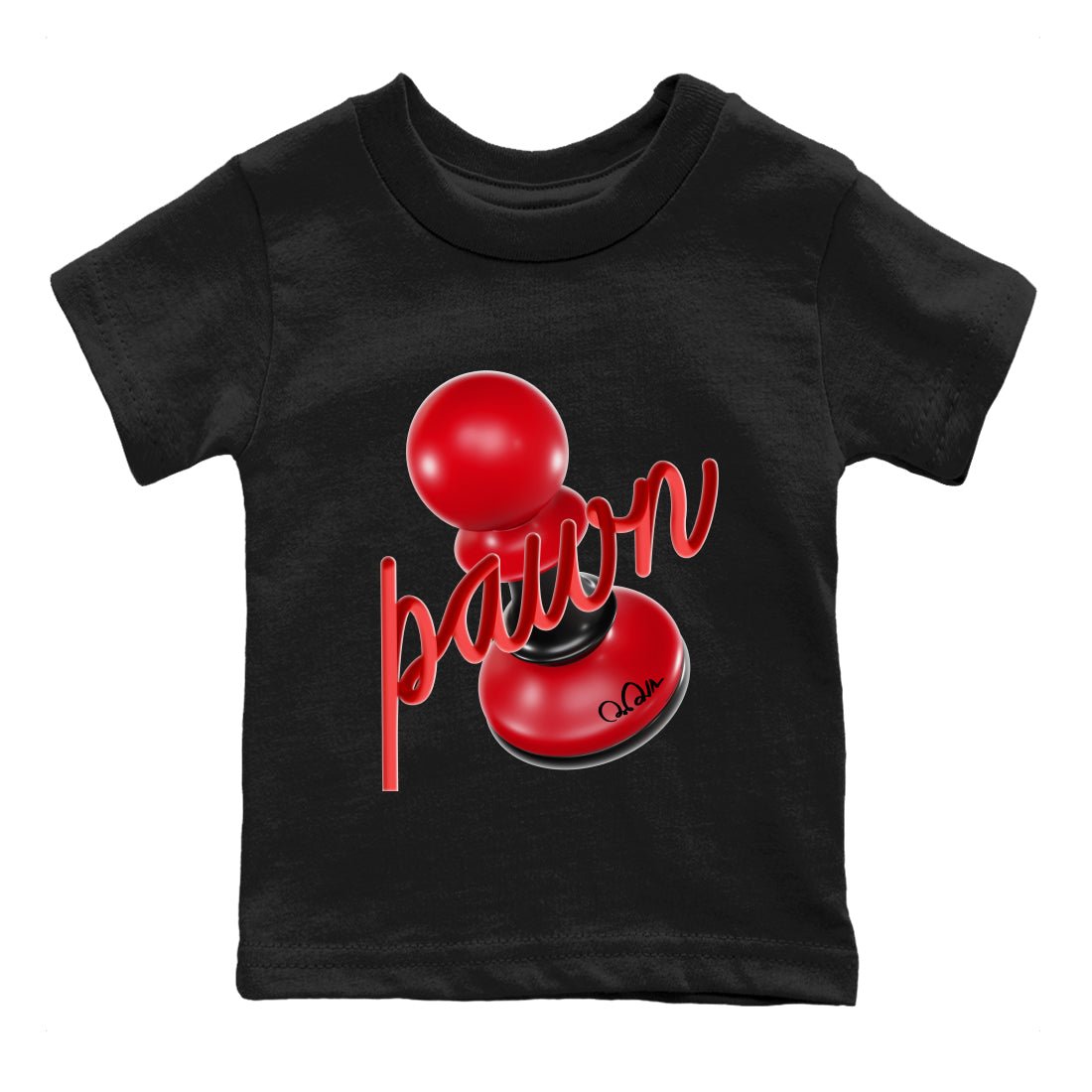 Air Jordan 1 Satin Bred Sneaker Match Tees 3D Pawn Sneaker Tees AJ1 Satin Bred Sneaker Release Tees Kids Shirts Black 2