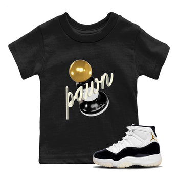 11s Gratitude shirt to match jordans 3D Pawn sneaker tees Air Jordan 11 Gratitude SNRT Sneaker Release Tees Baby Toddler Black 1 T-Shirt