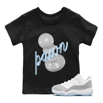 Air Jordan 11 White Cement Sneaker Match Tees 3D Pawn Sneaker Tees Air Jordan 11 Cement Grey Sneaker Release Tees Kids Shirts Black 1
