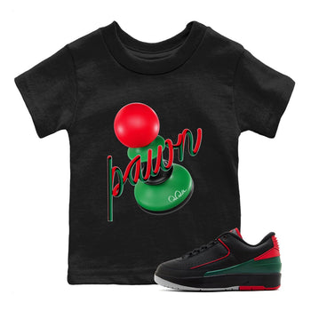 2s Christmas X-mas gift shirt to match jordans 3D Pawn sneaker tees Air Jordan 2 Christmas SNRT Sneaker Release Tees Baby Toddler Black 1 T-Shirt