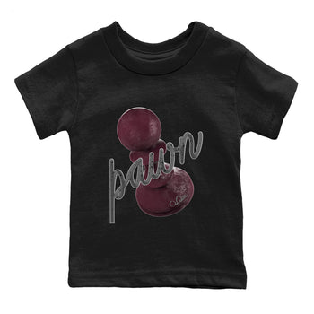 Air Jordan 5 Burgundy Sneaker Match Tees 3D Pawn Sneaker Tees AJ5 Burgundy Sneaker Release Tees Kids Shirts Black 2