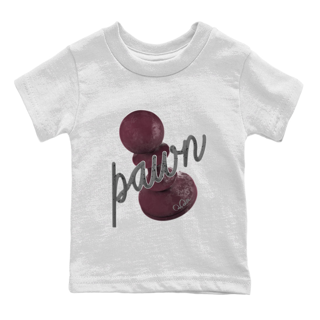Air Jordan 5 Burgundy Sneaker Match Tees 3D Pawn Sneaker Tees AJ5 Burgundy Sneaker Release Tees Kids Shirts White 2
