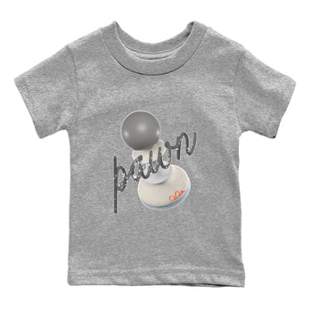 Air Jordan 5 Craft Sneaker Match Tees 3D Pawn Sneaker Tees AJ5 SE Craft Sneaker Release Tees Kids Shirts Heather Grey 2