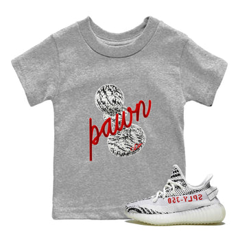 Yeezy 350 Zebra Sneaker Match Tees 3D Pawn Sneaker Tees Yeezy Boost 350 V2 Zebra Sneaker Release Tees Kids Shirts Heather Grey 1