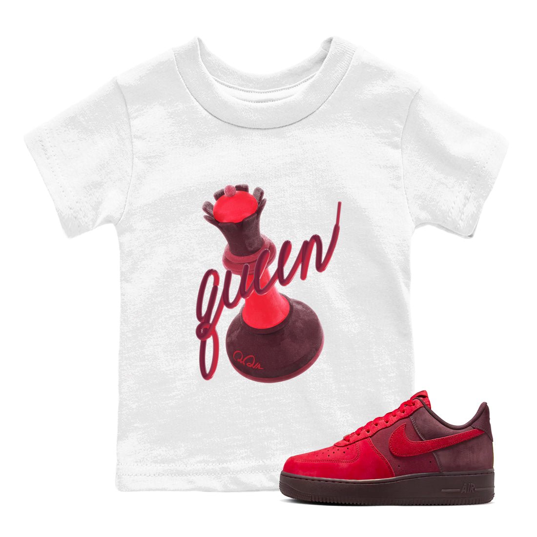 Air Force 1 Layers of Love shirt to match jordans 3D Queen sneaker tees af1 Layers of Love SNRT sneaker release tees baby toddler White 1 cotton Shirt