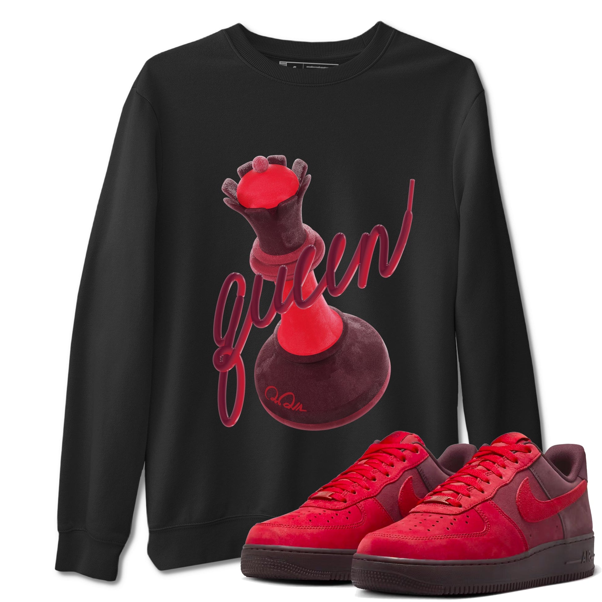 Air Force 1 Layers of Love shirt to match jordans 3D Queen sneaker tees af1 Layers of Love SNRT Sneaker Release Tees unisex cotton Black 1 crew neck shirt