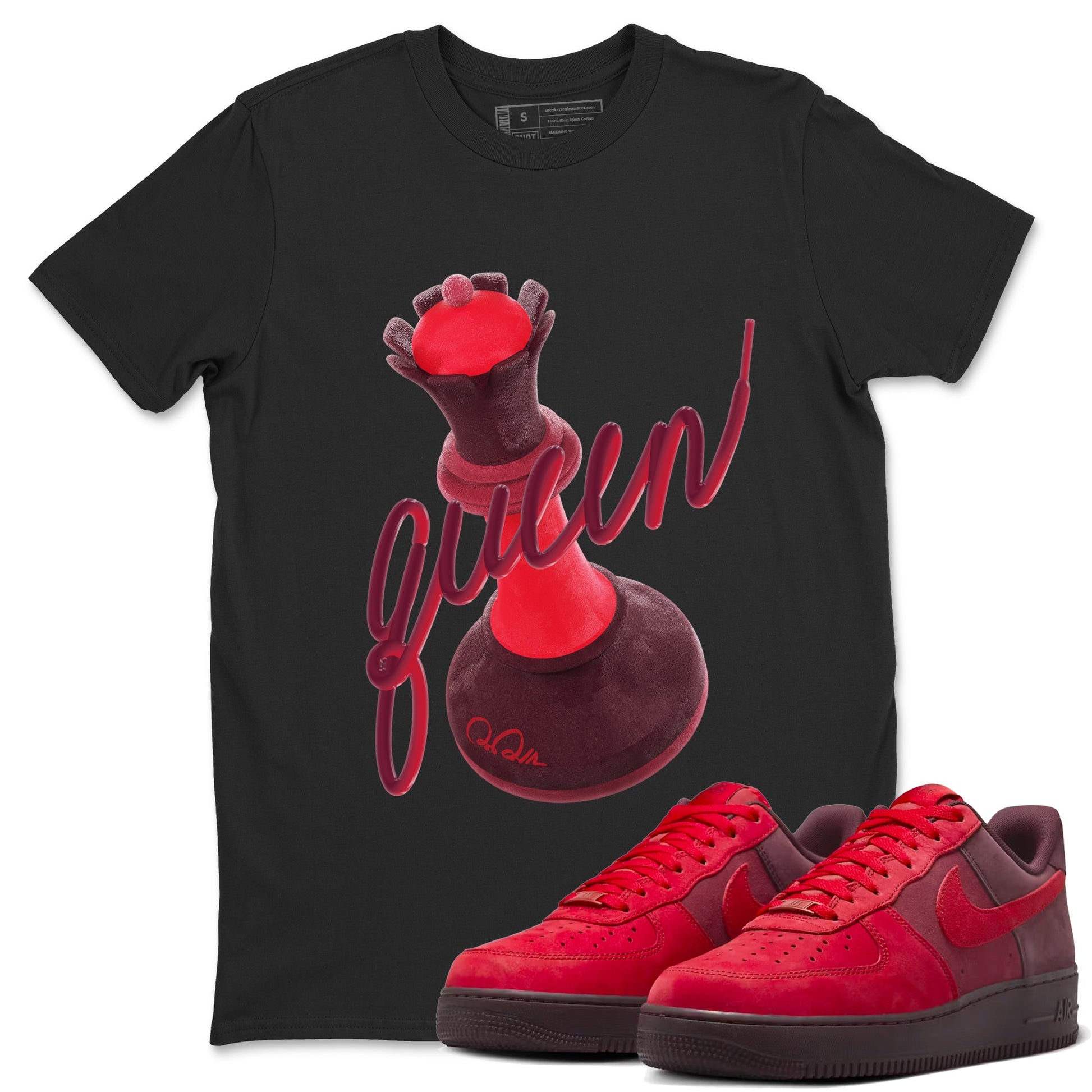 Air Force 1 Layers of Love shirt to match jordans 3D Queen sneaker tees af1 Layers of Love SNRT Sneaker Release Tees unisex cotton Black 1 crew neck shirt