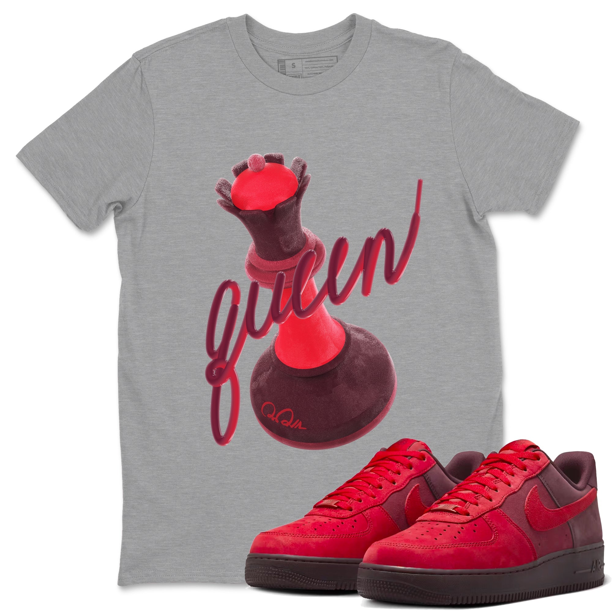Air Force 1 Layers of Love shirt to match jordans 3D Queen sneaker tees af1 Layers of Love SNRT Sneaker Release Tees unisex cotton Heather Grey 1 crew neck shirt