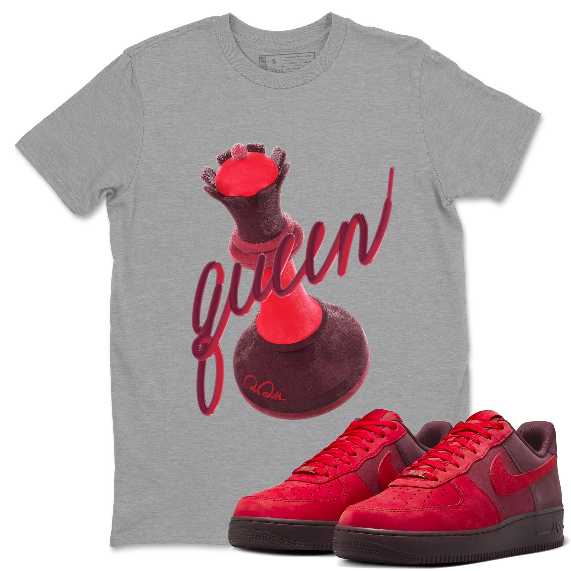 Air Force 1 Layers of Love shirt to match jordans 3D Queen sneaker tees af1 Layers of Love SNRT Sneaker Release Tees unisex cotton Heather Grey 1 crew neck shirt