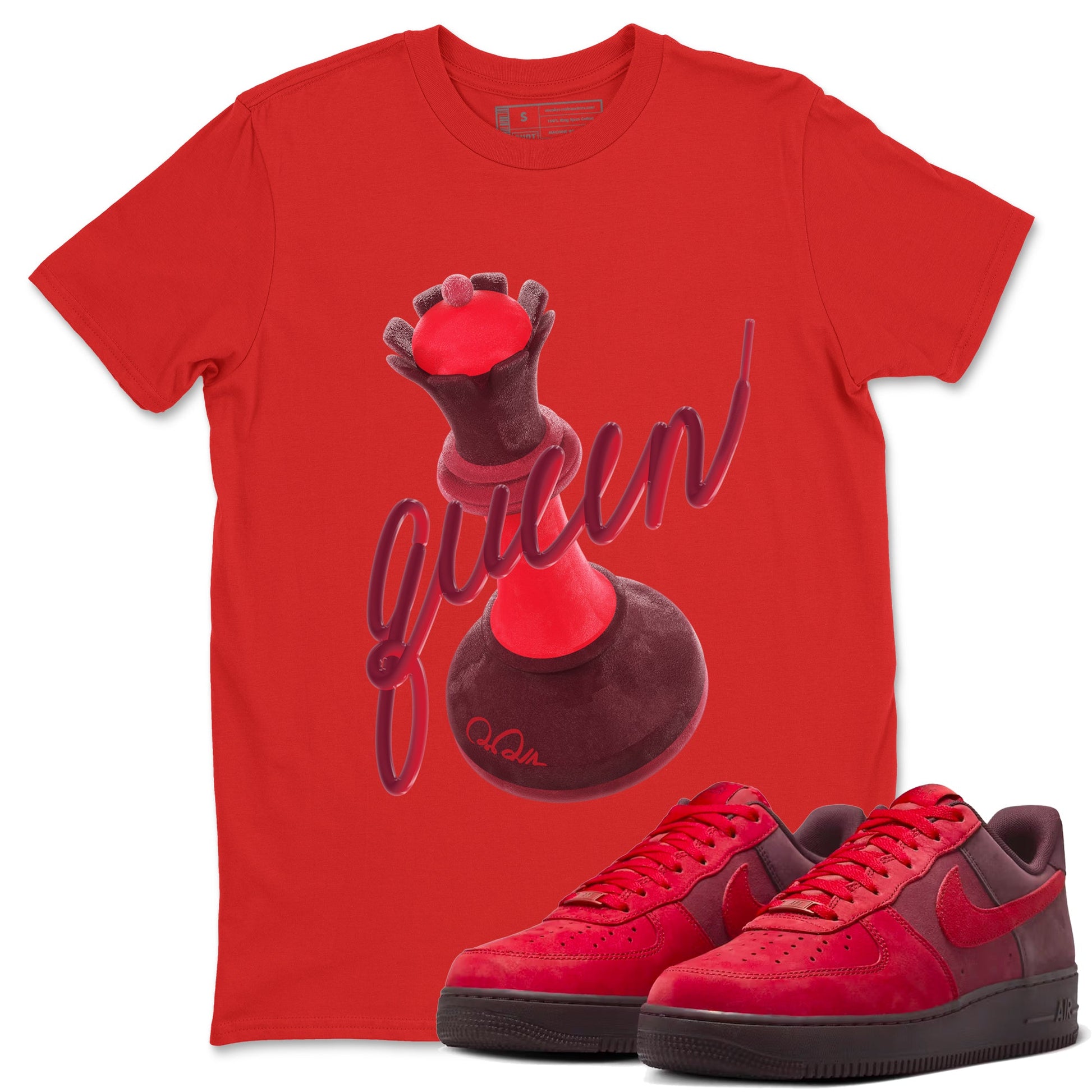 Air Force 1 Layers of Love shirt to match jordans 3D Queen sneaker tees af1 Layers of Love SNRT Sneaker Release Tees unisex cotton Red 1 crew neck shirt