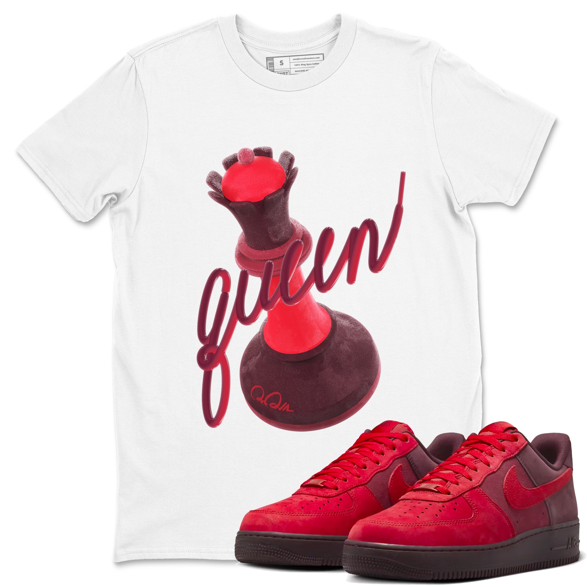 Air Force 1 Layers of Love shirt to match jordans 3D Queen sneaker tees af1 Layers of Love SNRT Sneaker Release Tees unisex cotton White 1 crew neck shirt